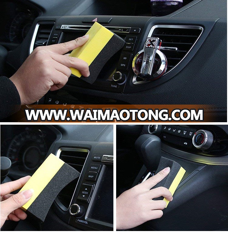 Polyurethane Custom wholesale foam wax pad Car Tire Cleaning Foam Pad Green Sponge Tyre Waxing Applicator pads