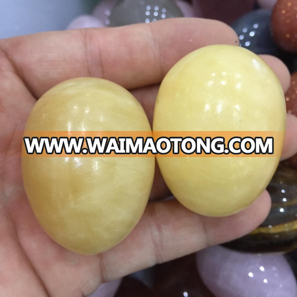 Natural yellow Opal egg Crystal Eggs Yoni Eggs massage and crystal healing