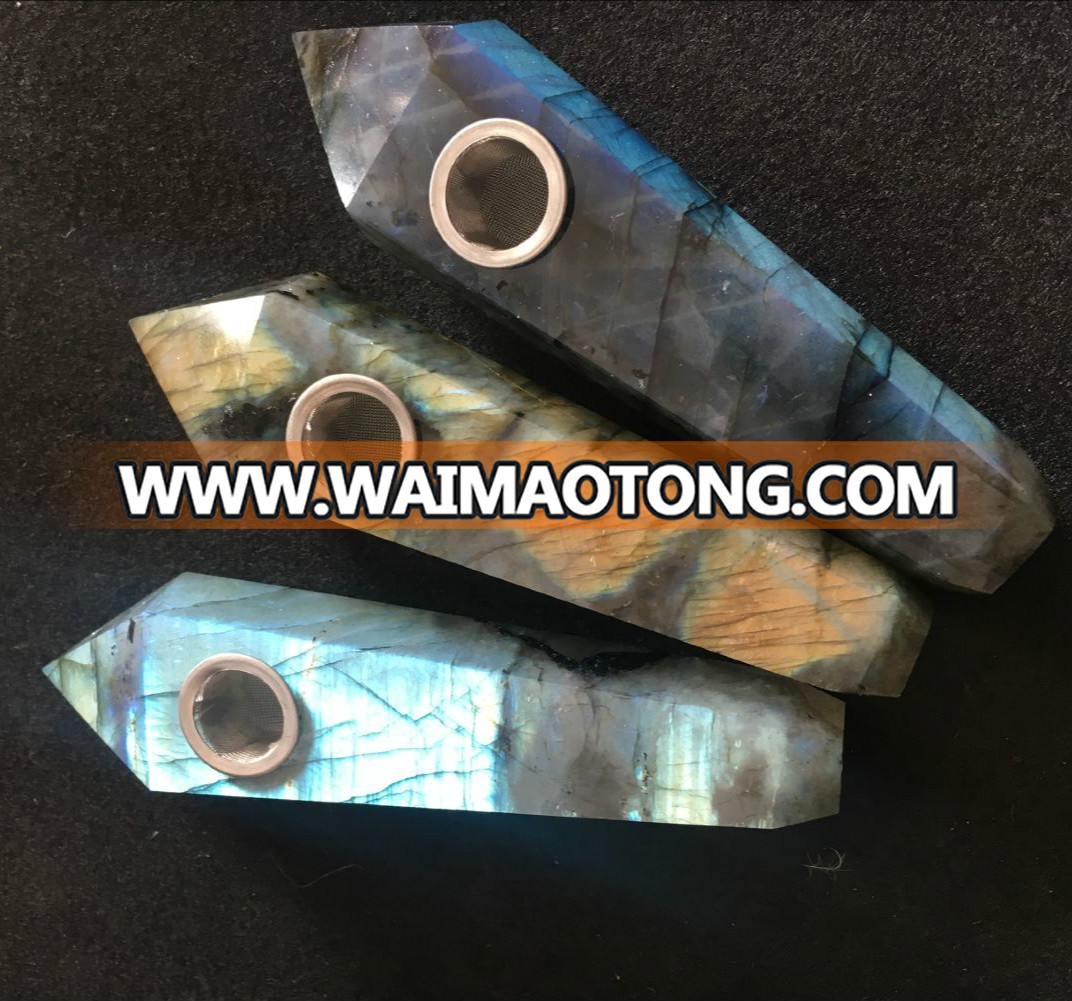 High selling artificial hand carved fluorite quartz crystal smoking pipe for sale