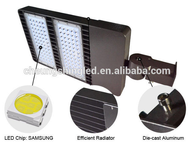 130lm/w LED shoebox parking lot light