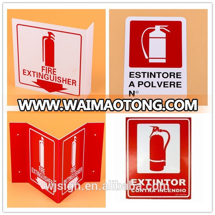 Factory Direct Emergency Safety Plastic Custom Fire Extinguisher Sign