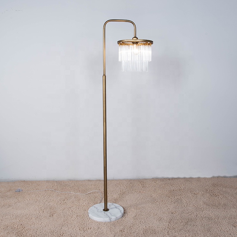 modern marble base standing high quality crystal floor lamp for hotel decoration lighting  F6313-1A