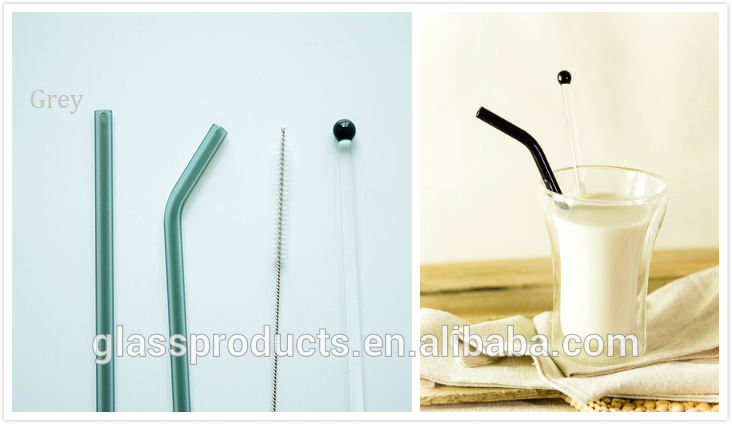 High Borosilicate Glass Straws with Cleaning Brush in Portable Case