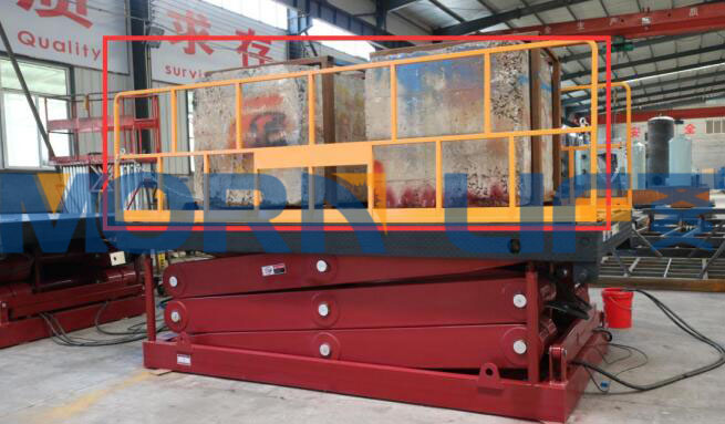 stationary scissor lift table with safety bellow