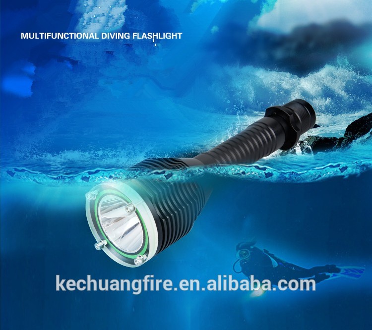 Kechuang 1200Lm 10W Underwater Waterproof 50M 18650 tactical flashlight 1x XML-T6 diving flashlight