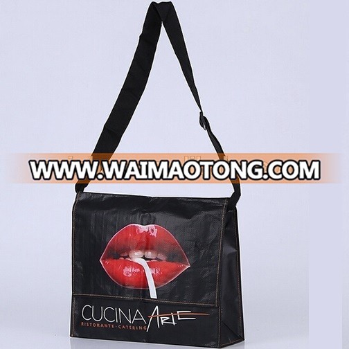 Supply cheap eco-friendly logo printed laminated fashion pp zipper bag for promotion