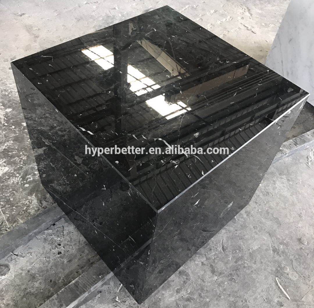 Blue onyx marble cube block table