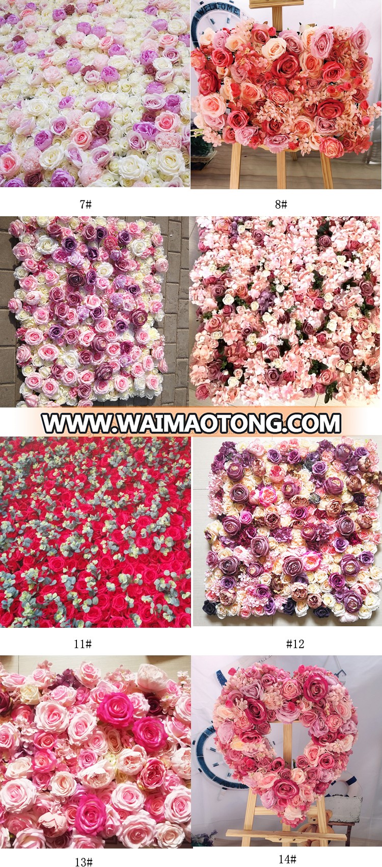 S.S. high quality artificial wedding flower wall for wedding decorating