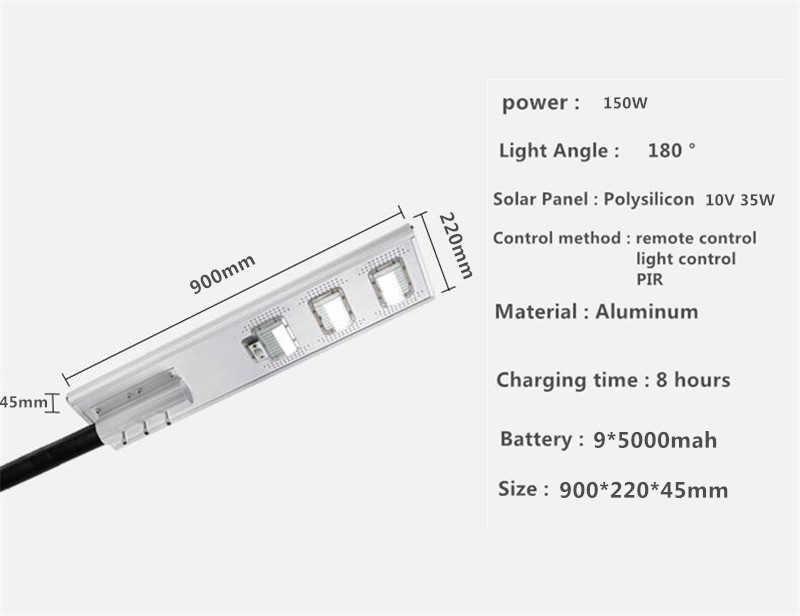 3 Year Warranty outdoor All in one solar led street light high power integrated solar street light