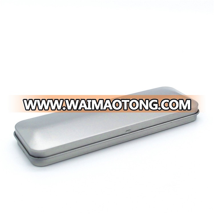 2014 HOT SALE tin pencil box, tin pencil case with metal silver finish