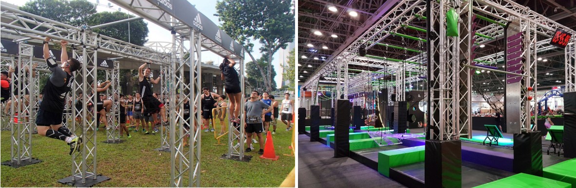 High Quality Good Price Obstacle Course Truss 12 Inch  Ninja Warrior For Sale