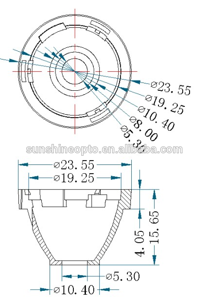 10 degree white holder 19mm diameter 3535 SMD LED LENS