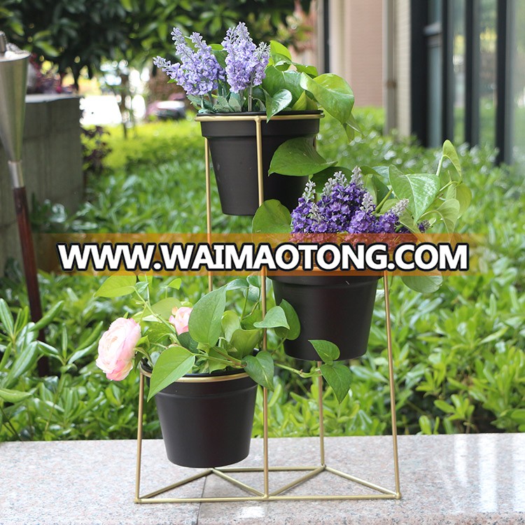 Classic Unique Wedding Decoration  Flower Pot Stand With 3 Flower Pot