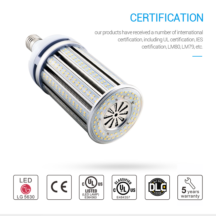 125watt E39 lamp base post top led corn bulb with high quality replacement 500watt HPS/MHL