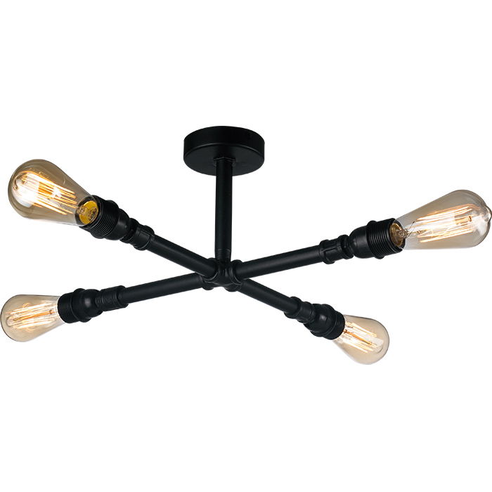 3-Light Chandelier Matt Black Modern Ceiling Light Industrial Pendant Lighting NS-125437