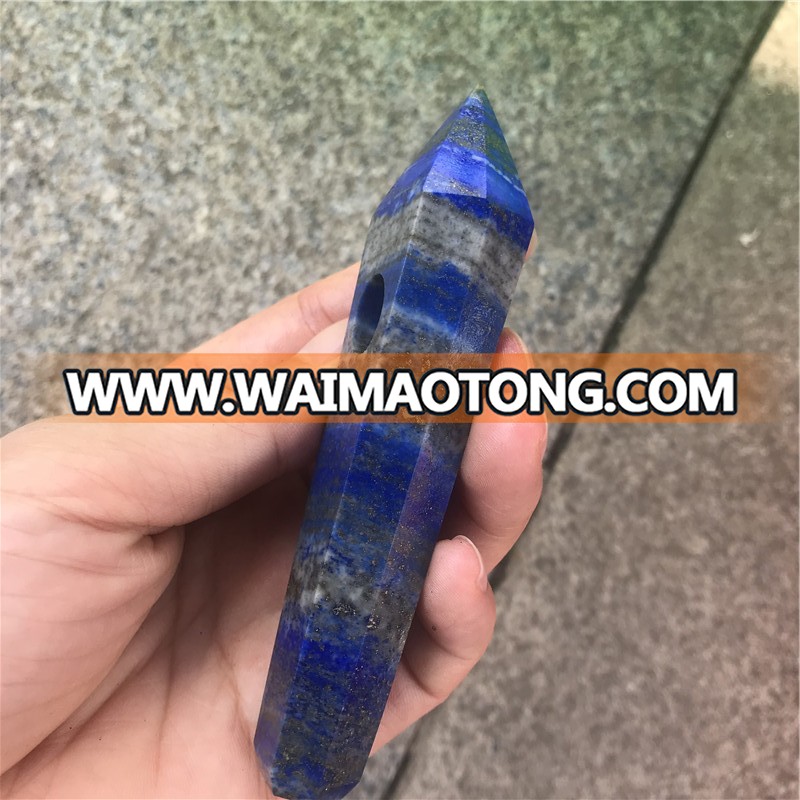 High quality natural lapis lazuli quartz tobacco stone pipe crystal smoking pipe for sale