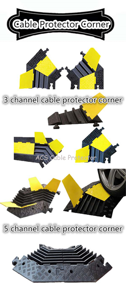 5 Channel Rubber Floor Cable Protector/car ramps for traffic