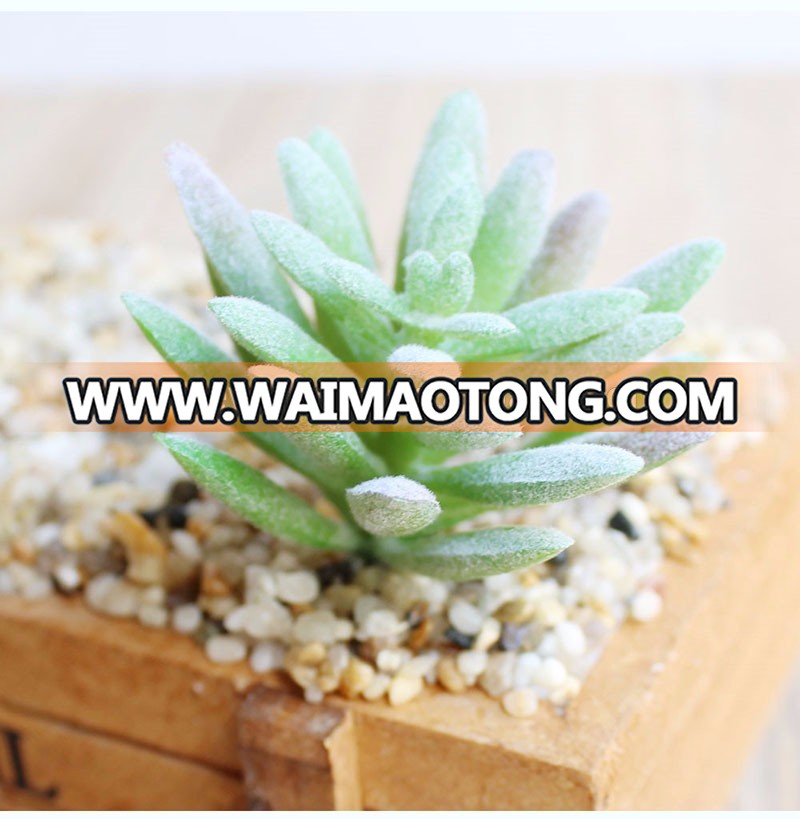 Factory fake plants artificial plastic flocking flower succulent plants for home garden decoration