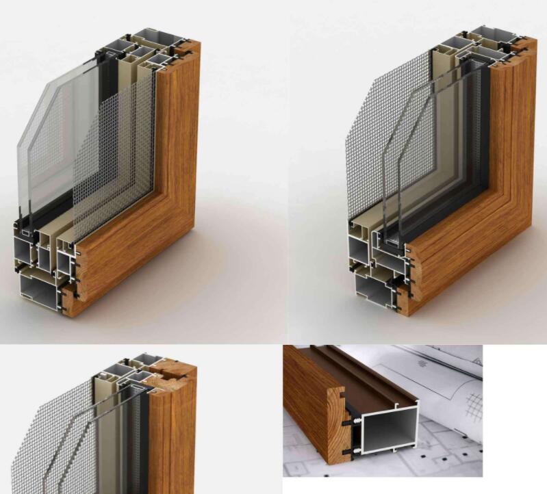 Elegant Wood Clad Aluminium Casement Window with Good Energy-saving Performance