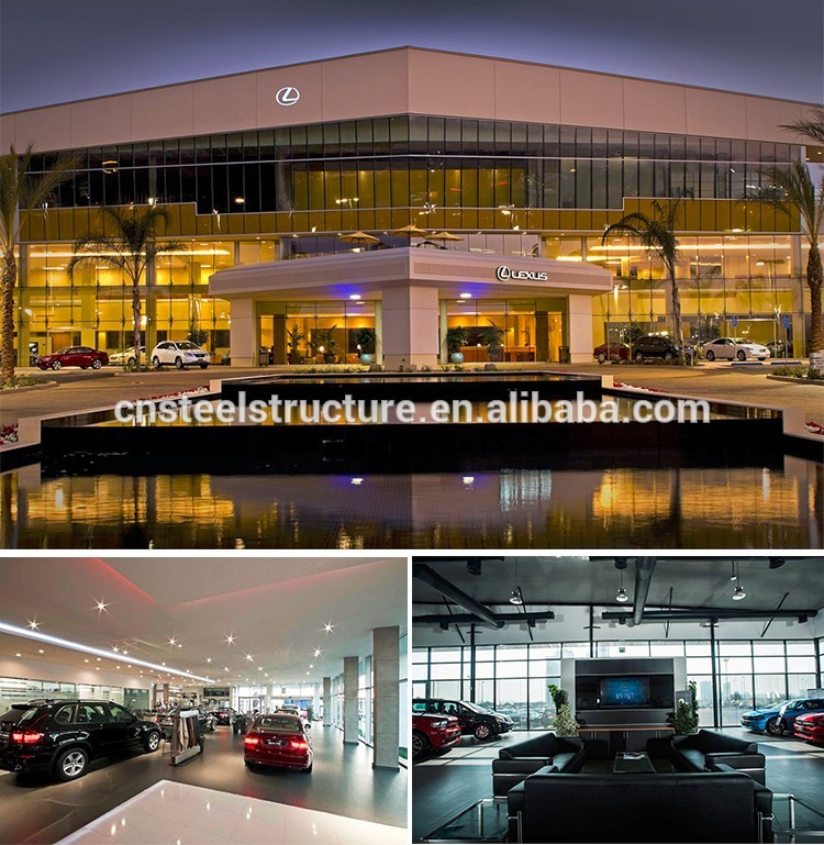 CE Certificated Prefab Structural Steel Modern 4S Car Exhibition Showroom Design