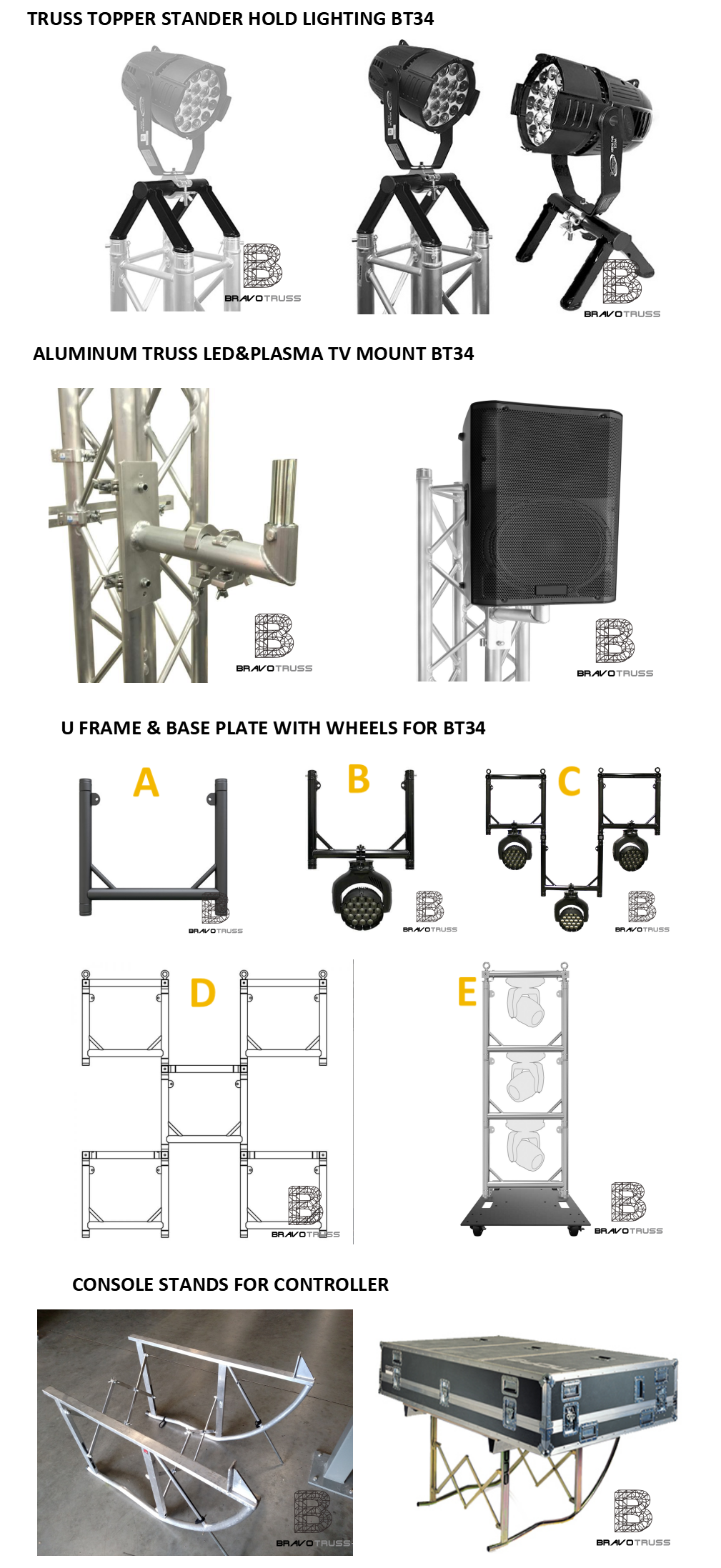 Luxury truss shelf for BT34 square truss hold lighting in stock