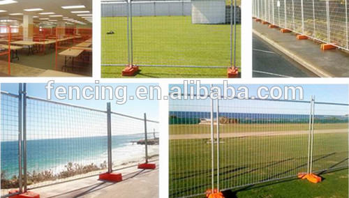 Temp Plastic Feet Metal Construction Site Safety Removable Fence / Temporary Welded Metal Fence Panels for Sale ( factory price)