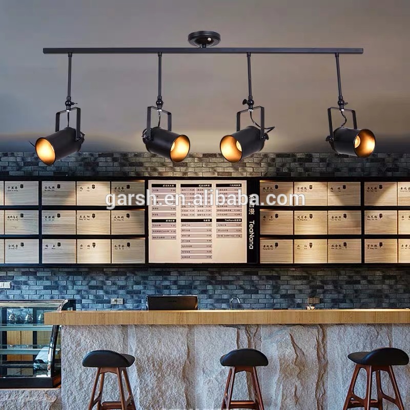 Shop Decoration Industrial Iron Ceiling Lamp Retro Loft Track Lighting