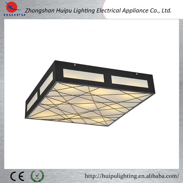 Modern led ceiling light with a parchment shade