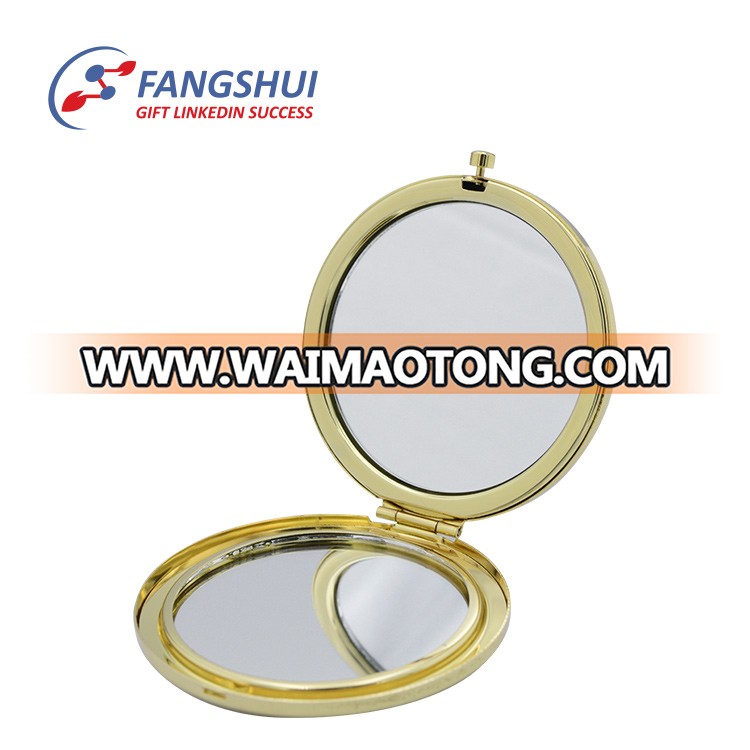 Best beauty care double side sublimation blank compact mirror,pocket gold makeup mirror for sublimation