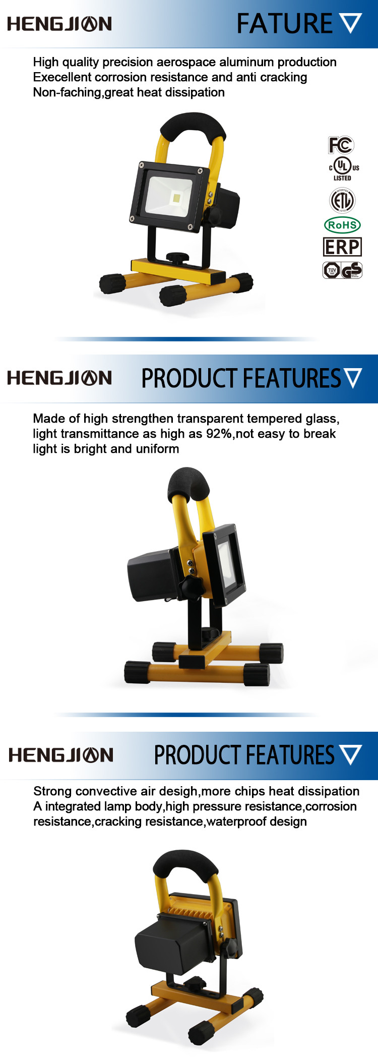 10W portable flood light led flood work light