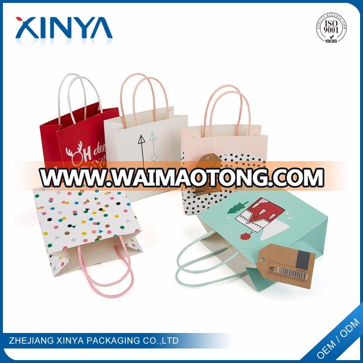 XINYA Online Shopping Custom Printing Fashion Foldable Retail Paper Shopping Bags