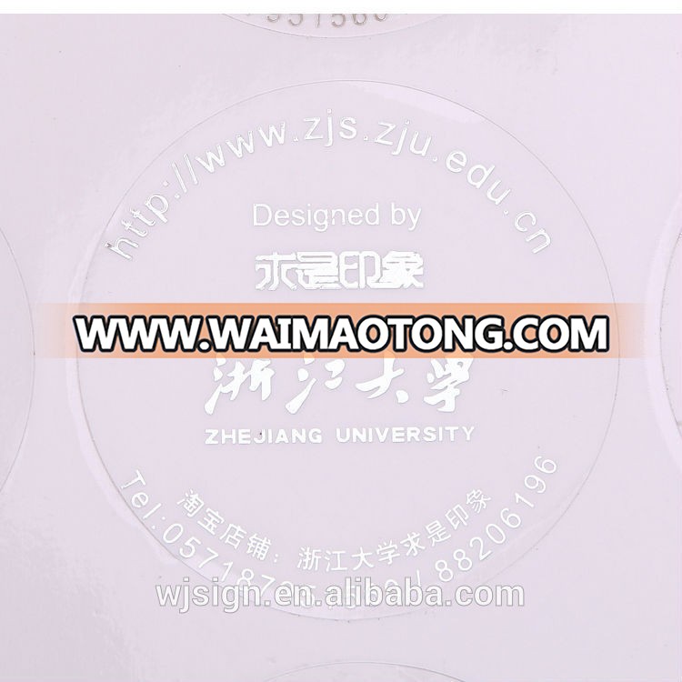 Clear Reusable Self Adhesive Label Transparent Sticker With Hot Stamping