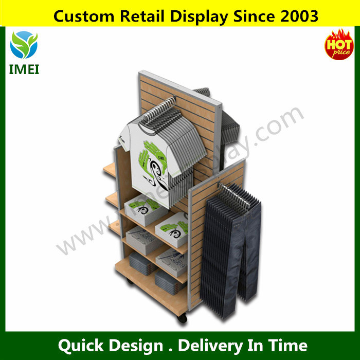 Custom Design China Practical Wooden Clothing Display Rack For Clothing Shop