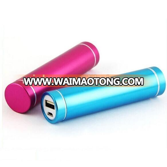 Custom Portable Charger Mini Round Aluminium Metal 2200mah Power bank