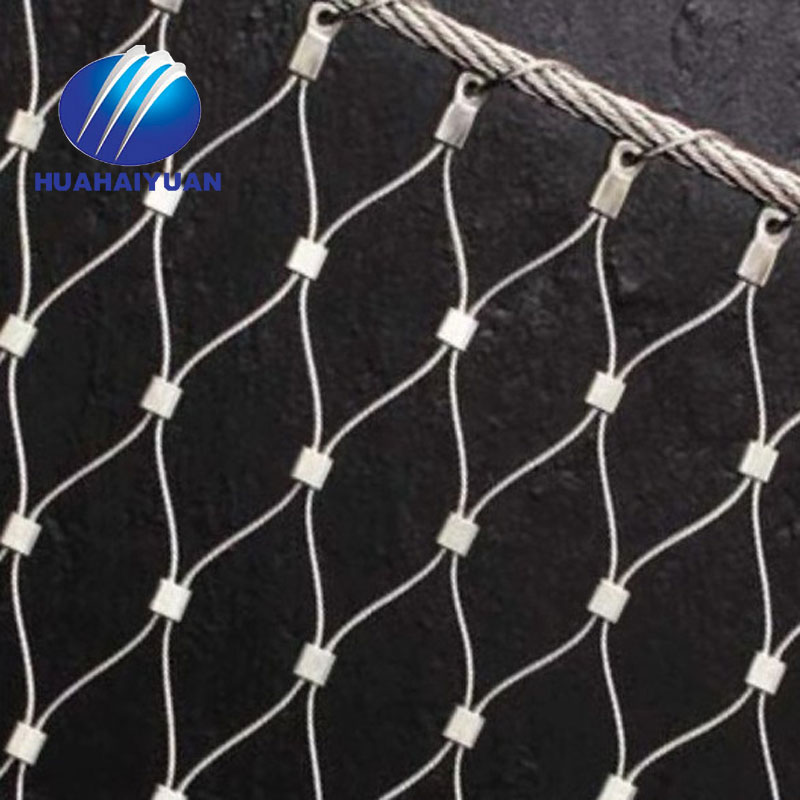 high quality SUS304 Ferrule Stainless Steel zoo wire rope Cable Mesh