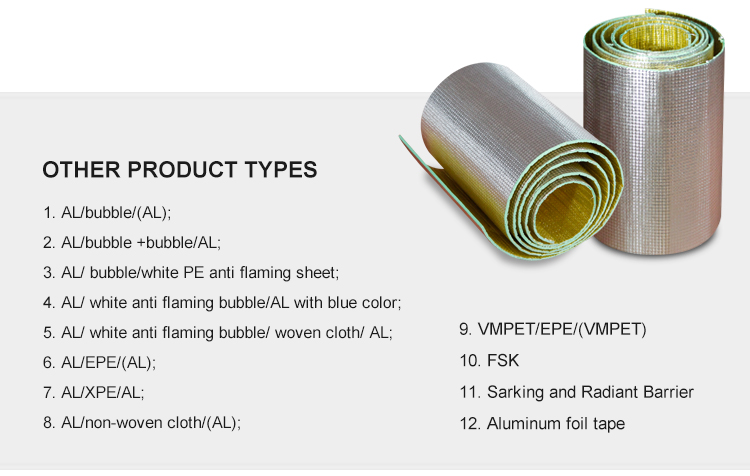 Alu bubble white thermal insulation aislante termico 4mm