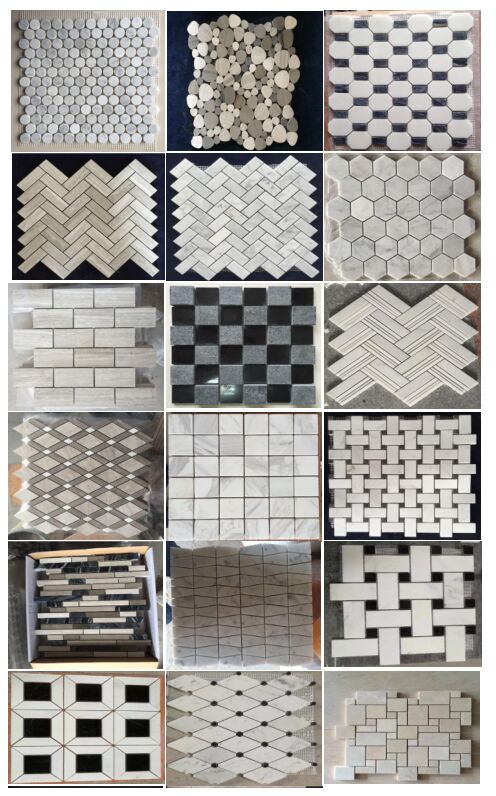 hexagon marble mosaic natural stone basalt  price wood grain marble