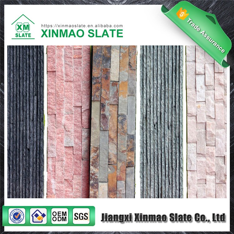 hot sale natural black slate mushroom wall stone cladding designs