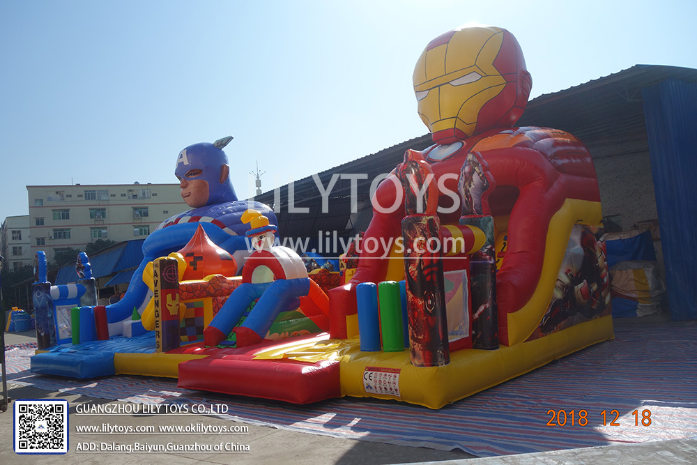 Inflatable Amusement Park Kids club Superhero theme park Funcity big bouncer