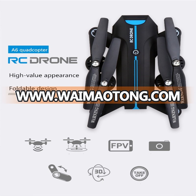 BLLRC 4 Channel 6-Axis One Key Return Headless Mode Multi-Function Wifi 0.3MP Remote Control Drone A6W Foldable RC Quadcopter