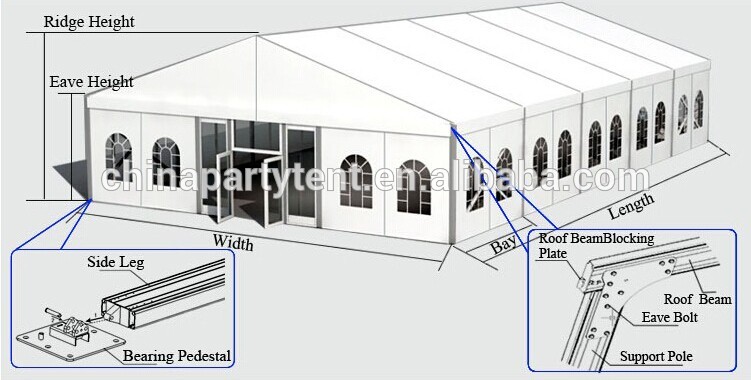 Big flower show tent aluminum frame marquee fireproof exhibition tent