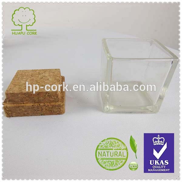 shaped cork lid for glass cup