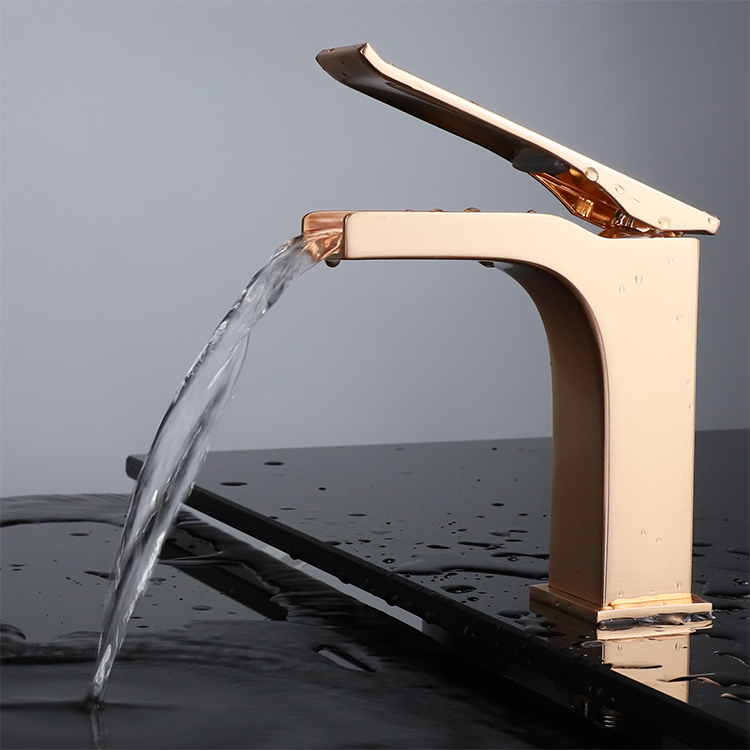 single lever classic style waterfall copper ceramic cartridge wash basin mixer tap