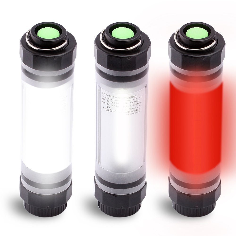 UYLED Rechargeable Battery Powered Waterproof Power Bank LED Kit Red SOS Portable Tube Emergency Light