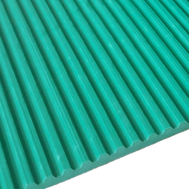 green color 3mm wholesale transverse ribbed rubber flooring