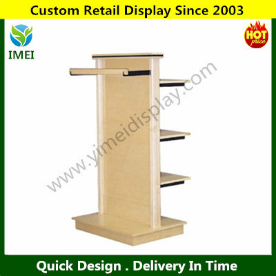 Wood Clothing hang display rack POP customer design YM15017