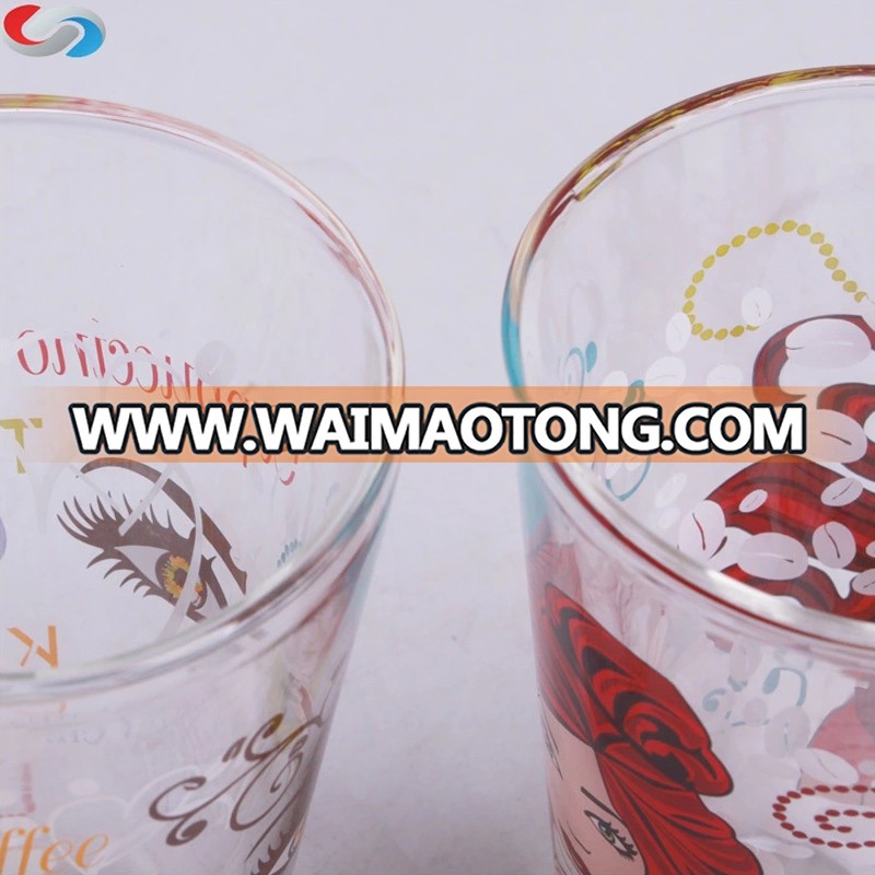 Unique Hand Painting Double Wall Borosilicate Drinkware Glass