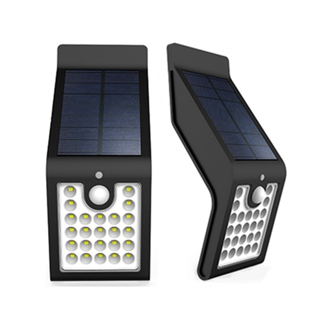 IP65 LED outdoor wireless solar motion wall mount lights with microwave for garden pathway