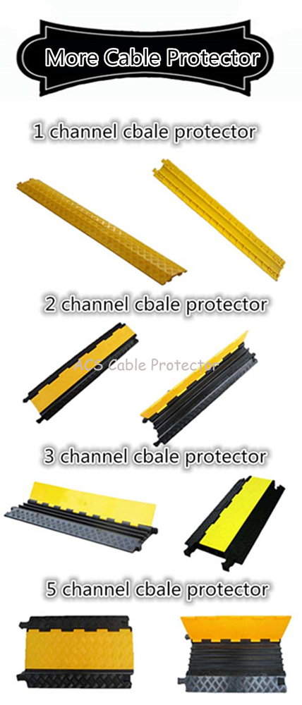 5 Channel Rubber Floor Cable Protector/car ramps for traffic