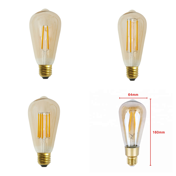 Hanging LED string light ST64 dimmable classic LED filament bulb/classic vintage filament edison